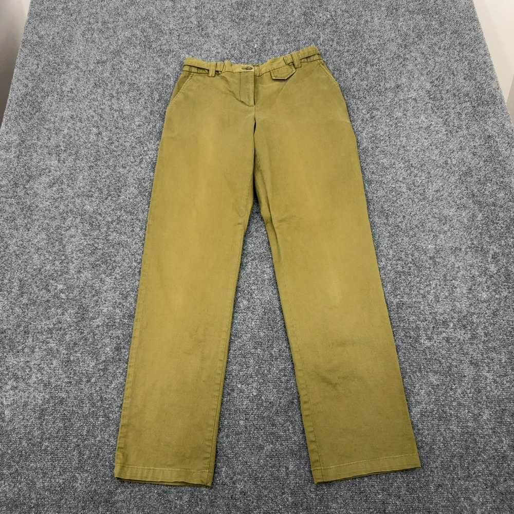 Brooks Brothers Red Fleece Chinos Womens 8 Olive Green Cotton Trousers Casual